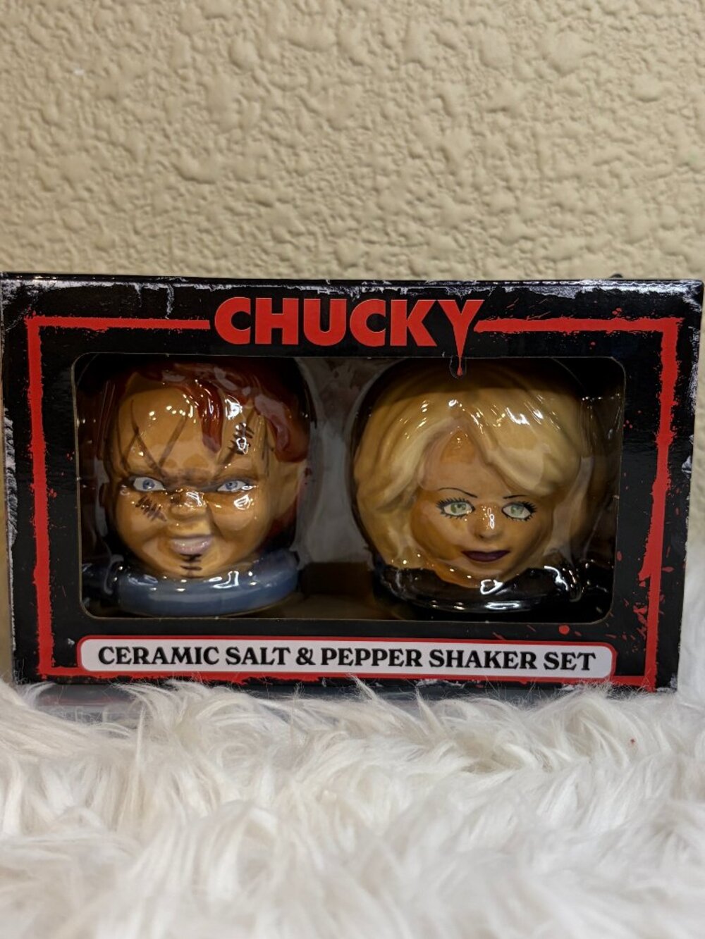 Chucky Tiffany Ceramic Salt Pepper Shaker Set Halloween Horror Silver Buffalo NW